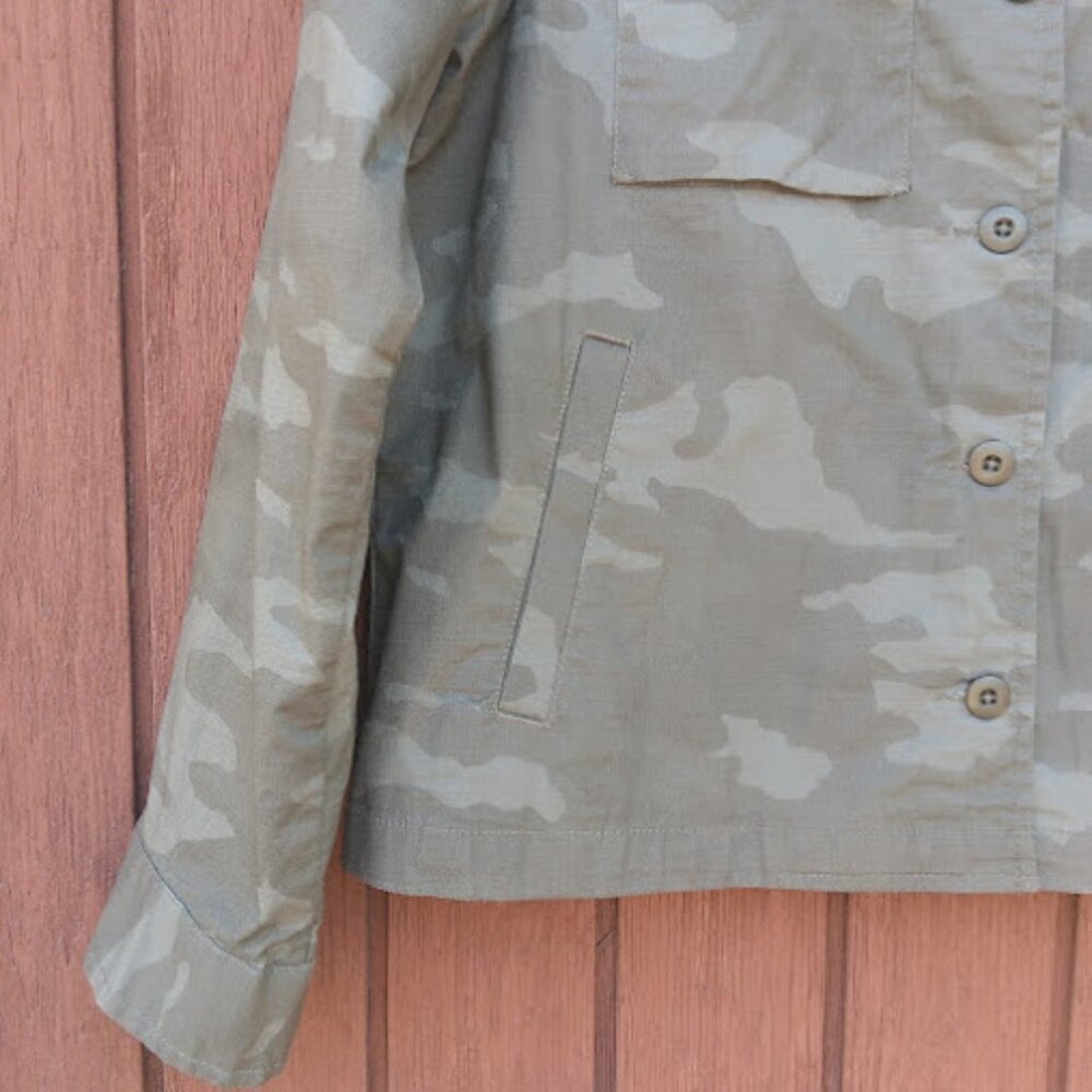 VUORI | Camo Oregano Green Ripstop Boxy Organic Cotton Button Up Front Jacket M - Picture 6 of 15